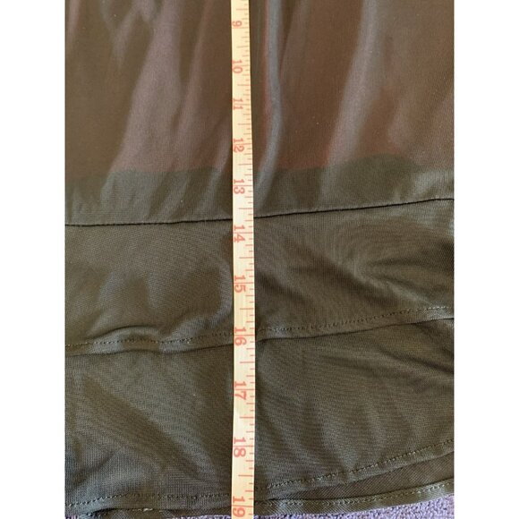 Vintage‎ Dynamite Skirt Black Mesh Sheer Tiered Ruffle Midi Red Half-slip Y2K - Picture 7 of 7